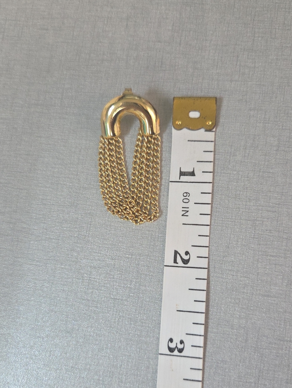 Gold Chain Fringe Tassel Statement Hoop Earrings - Picture 6 of 6